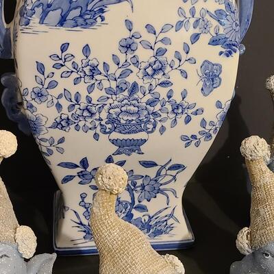 Lot 357: Blue and White Home Decor: Winter Birds, Angels, and More