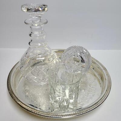 Lot 211: Stuart England Decanter, Crown Royal, and Tealight Holder & More