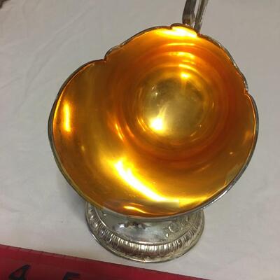 VINTAGE SILVERPLATED SUGAR SCUTTLE BOWL with SCOOP By LEONARD V/G USED CONDITION