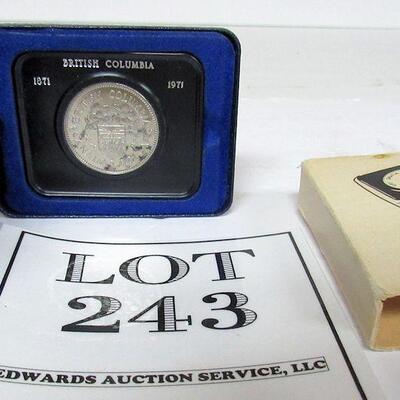 Canadian British Columbia 1871-1971 Dollar Coin, Proof Like, In Original Packaging