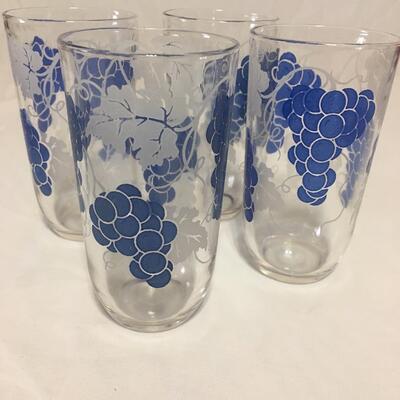 Set of 4 Frosted Grape juice Glasses