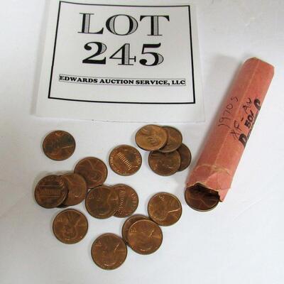 Full Roll 1970S Pennies, XF-AU