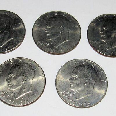 US Bicentennial 1776-1976 Eisenhower Dollar Coins, 4D, 1P