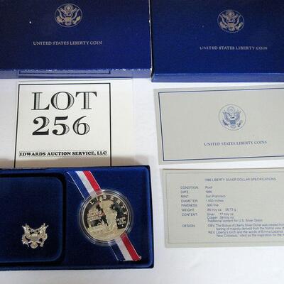 US Mint 1986 S Ellis Island Liberty Silver Dollar Proof, Never Opened