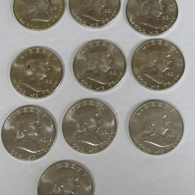 Half Roll Uncirculated 1961D Franklin Half Dollar Coins in Original Mailing Tube
