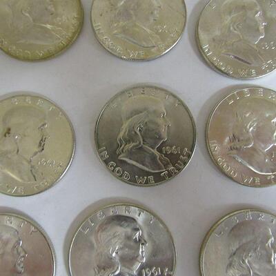 Half Roll Uncirculated 1961D Franklin Half Dollar Coins in Original Mailing Tube