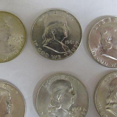 Half Roll Uncirculated 1961D Franklin Half Dollar Coins in Original Mailing Tube