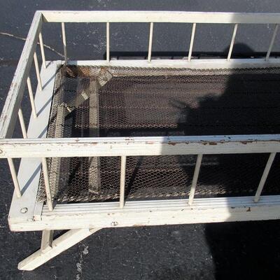 Antique Trundle Bed All Original Spring, Paint and Hardware, Turn of Century