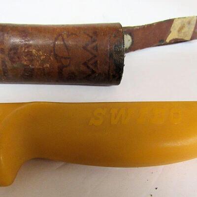 Swibo Knife in Sheath and Vintage Razors