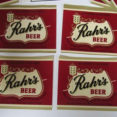 12 Original Vintage Rahrs Beer Bottle Labels