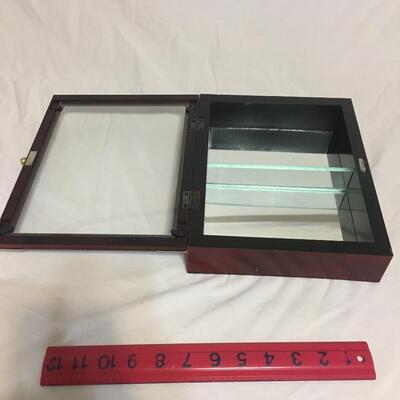 Glass Wood  collectible/Trinket Box