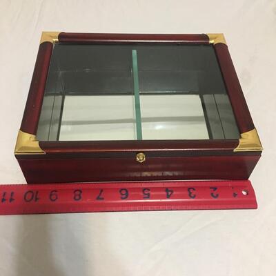 Glass Wood  collectible/Trinket Box