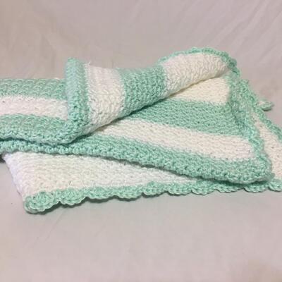 Gorgeous. Mint Crocheted Baby Blanket