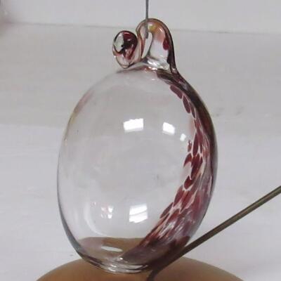Older Art Glass Egg Christmas Ornament, Denmark