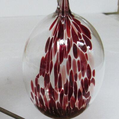 Older Art Glass Egg Christmas Ornament, Denmark