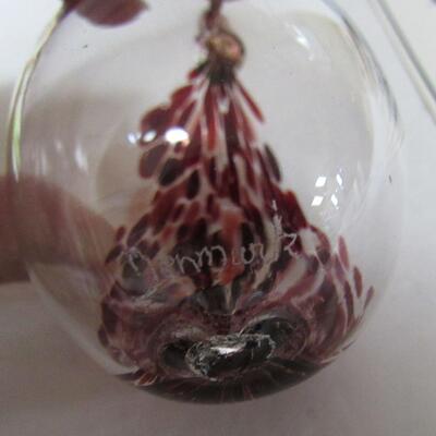 Older Art Glass Egg Christmas Ornament, Denmark