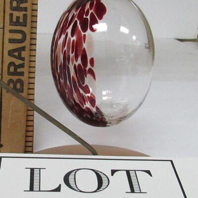 Older Art Glass Egg Christmas Ornament, Denmark