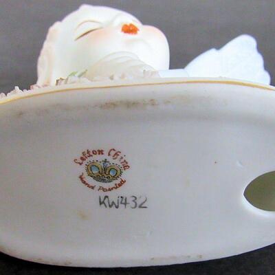 Lefton Bisque Angel Figurine and Heavenly Angels Figurine