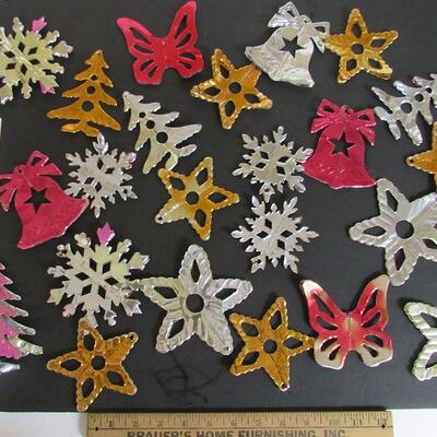 Large Lot of Vintage Foil Christmas Ornaments