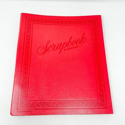 VINTAGE RED SCRAPBOOK - 10â€ X 14â€