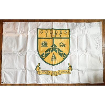 TOPEKA KANSAS â€œGOLDEN CITYâ€ FLAG - 36â€ X 60â€