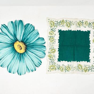VINTAGE GREEN HANDKERCHIEFS