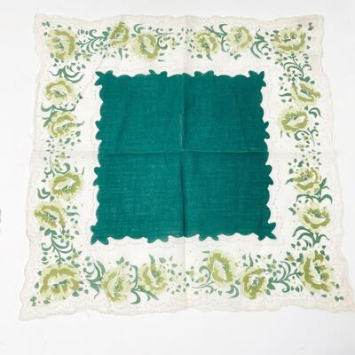 VINTAGE GREEN HANDKERCHIEFS