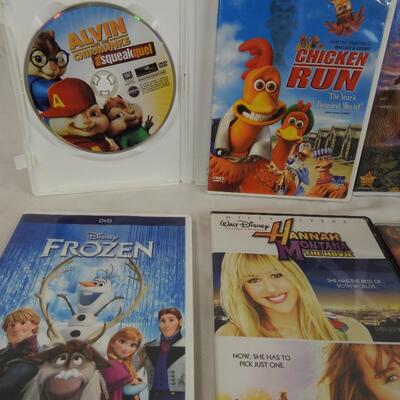 16 DVDs:  Alvin the Sequel ( Blank case)- The Many Adventures of Winnie The Pooh