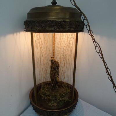 LOT 92. VINTAGE HANGING OIL LAMP