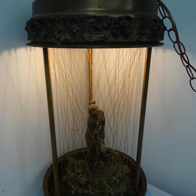 LOT 92. VINTAGE HANGING OIL LAMP