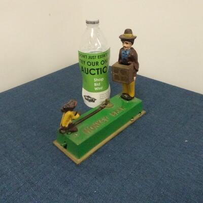LOT 98.  VINTAGE DIE CAST METAL MONKEY BANK