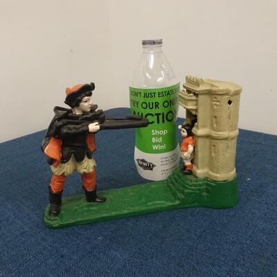 LOT 100.  VINTAGE DIE CAST METAL WILLIAM TELL BANK
