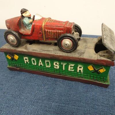 LOT 103.  VINTAGE DIE CAST METAL  ROADSTER BANK