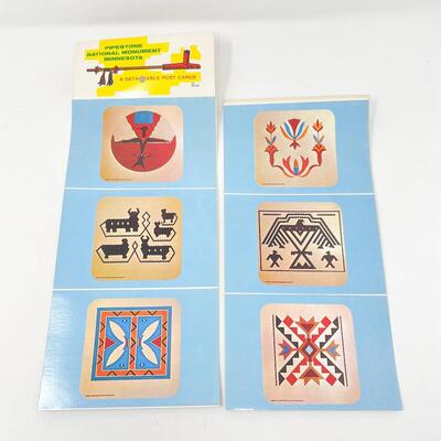 PIPESTONE NATIONAL MONUMENT, MINNESOTA POSTCARDS - NATIVE AMERICAN DESIGNS (12)