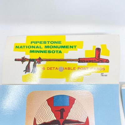 PIPESTONE NATIONAL MONUMENT, MINNESOTA POSTCARDS - NATIVE AMERICAN DESIGNS (12)