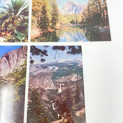 VINTAGE CALIFORNIA/YOSEMITE POSTCARDS (4) - BLANK