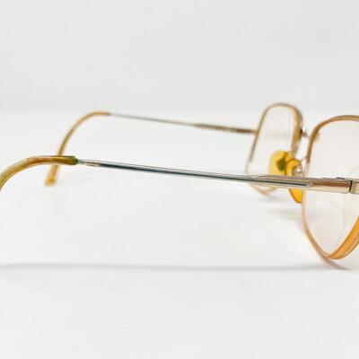 VINTAGE SWANK GOLD EYEGLASSES W/ BLUE DETAIL