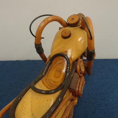 LOT 119. MOTORCYCLE WOOD ART