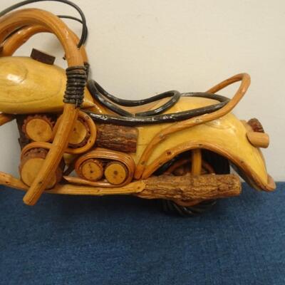 LOT 119. MOTORCYCLE WOOD ART