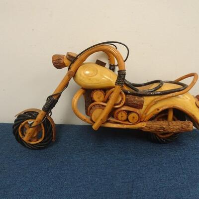 LOT 119. MOTORCYCLE WOOD ART