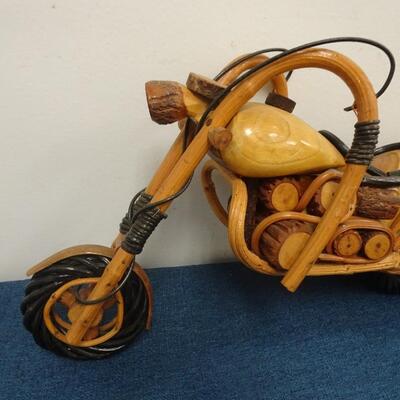LOT 119. MOTORCYCLE WOOD ART