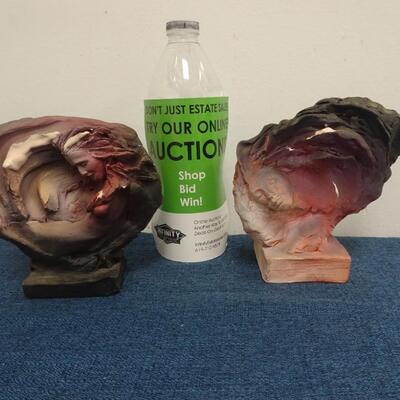 LOT 120. TWO SEAN CORNER CLAY SCULPTURES