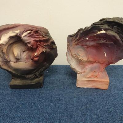 LOT 120. TWO SEAN CORNER CLAY SCULPTURES