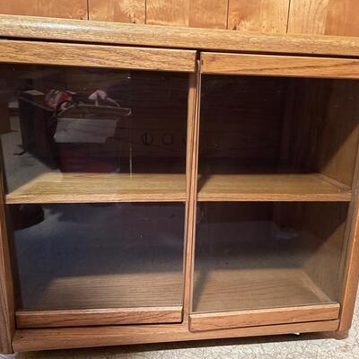 VINTAGE CABINET W/ GLASS DOORS