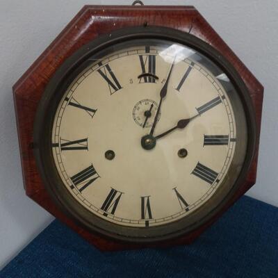 LOT 172. VINTAGE SETH THOMAS LEVER CLOCK WITH LEVEL ON BACK