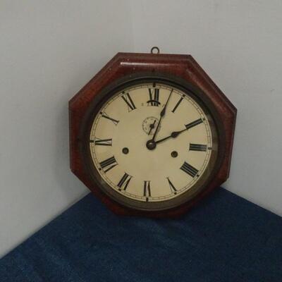 LOT 172. VINTAGE SETH THOMAS LEVER CLOCK WITH LEVEL ON BACK