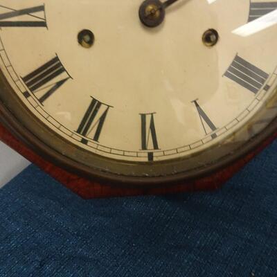 LOT 172. VINTAGE SETH THOMAS LEVER CLOCK WITH LEVEL ON BACK