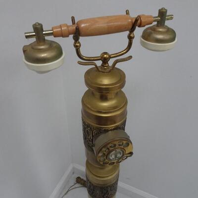 LOT 178  VINTAGE BRASS FLOOR STANDING ROTARY PHONE