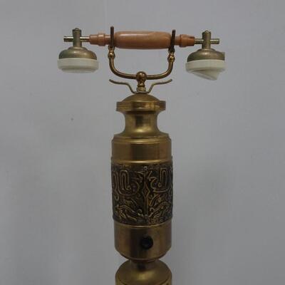 LOT 178  VINTAGE BRASS FLOOR STANDING ROTARY PHONE