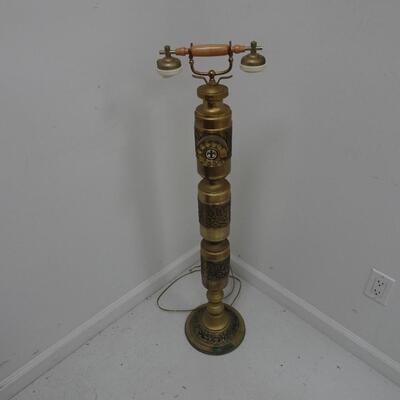 LOT 178  VINTAGE BRASS FLOOR STANDING ROTARY PHONE